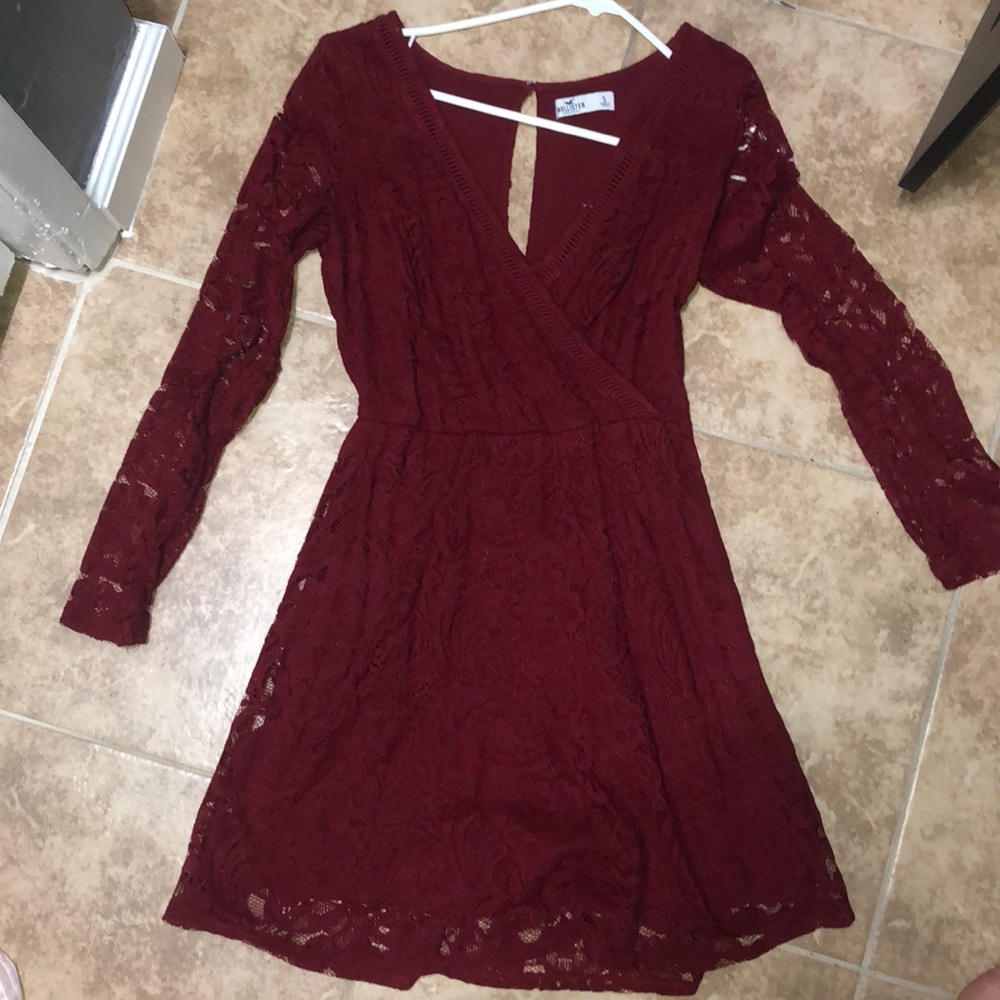 Burgundy lacy dress